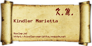 Kindler Marietta névjegykártya